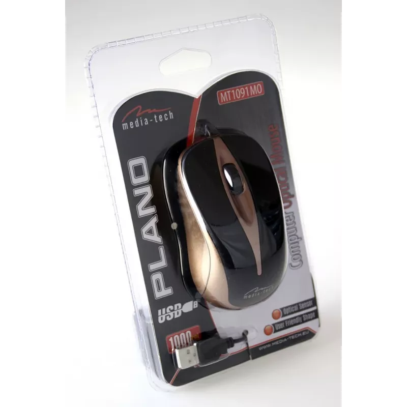 PLANO - Optical Mouse 800 Cpi, 3 Buttons + Scrolling Wheel, USB Interface (MT1091MO)