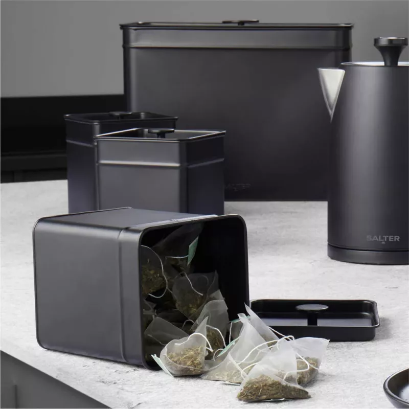 Bread bin Salter BW124581EU7 Kuro steel design - stainless-steel storage for bread and baked goods