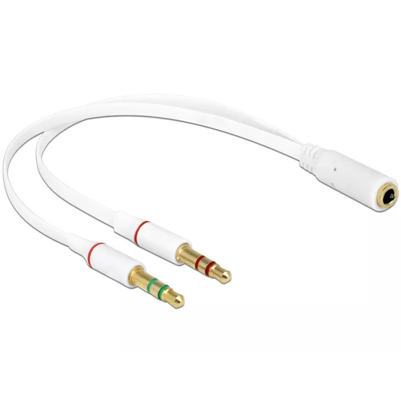 Audio Cable DeLOCK 65585 0.2m 2x3.5mm Male to 3.5mm Female White