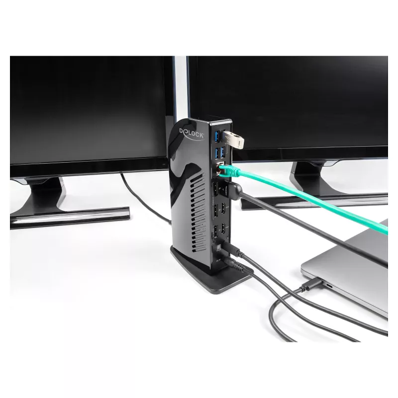 DeLOCK USB Type-C Triple Display Docking Station 4K USB Hub LAN Audio PD 96W