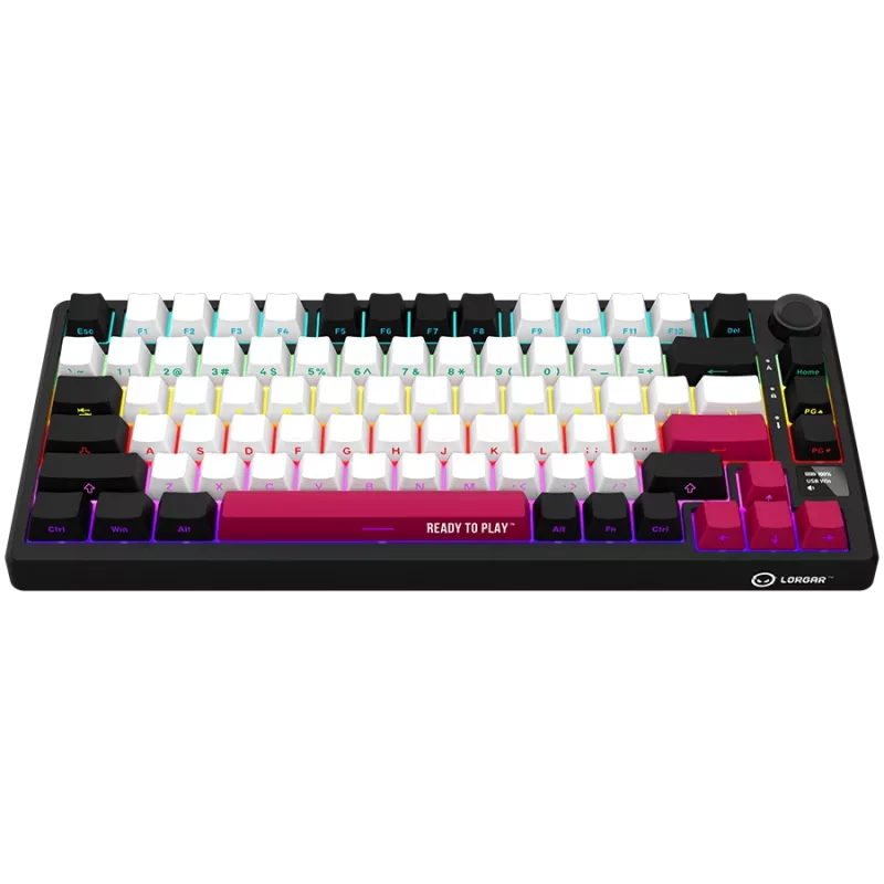 Mechanical gaming keyboard LORGAR KBP7075W — wireless, Black, Red switches, EN layout