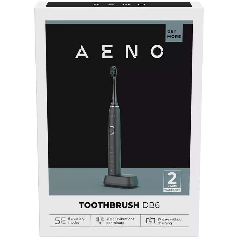AENO Sonic Electric Toothbrush DB6: Black, 5 modes, wireless charging, 46000rpm, 40 days without charging, IPX7
