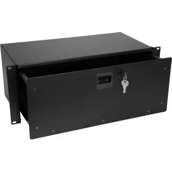Rack drawer Omnitronic SN-4 4U with lock — 4U rack-mounted sliding drawer for equipment storage