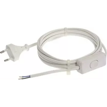 Power supply cable AS Schwabe 70631, 3.00 m, white, mains lead