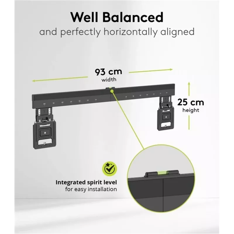 Fixed TV wall mount WENTRONIC Goobay Ultraslim 70822 XL Black for flat screens