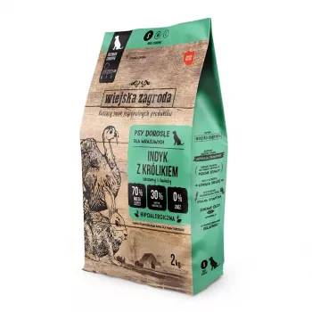 Dry dog food wiejskazagroda Turkey Feed 2 kg — grain-free, hypoallergenic, adult, protein 32%