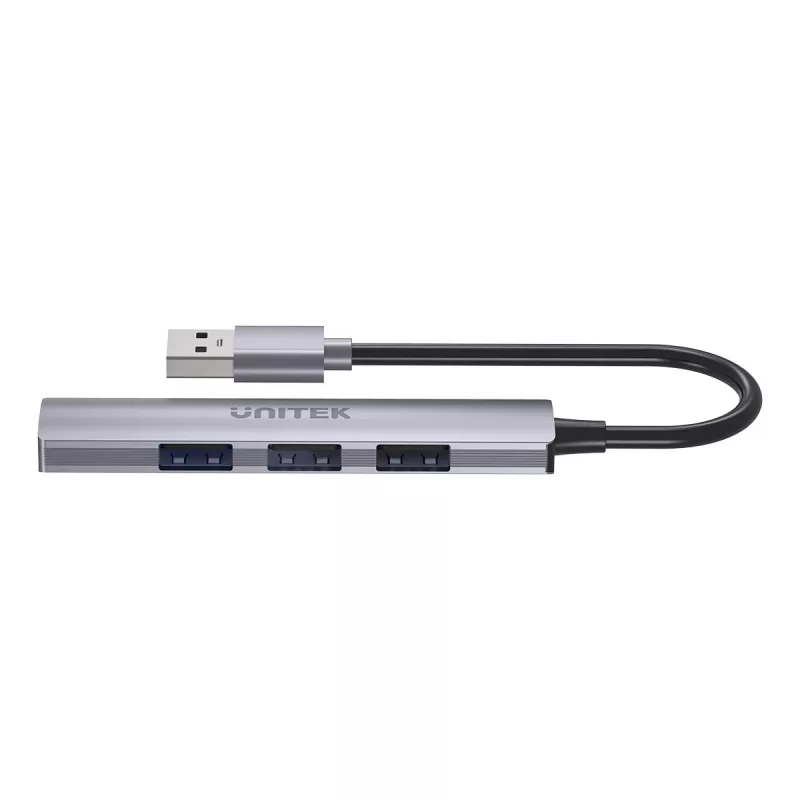 Unitek H1208A USB-A Hub, 4 Ports (1x USB-A 5 Gbps, 3x USB-A 2.0), Aluminium, Silver