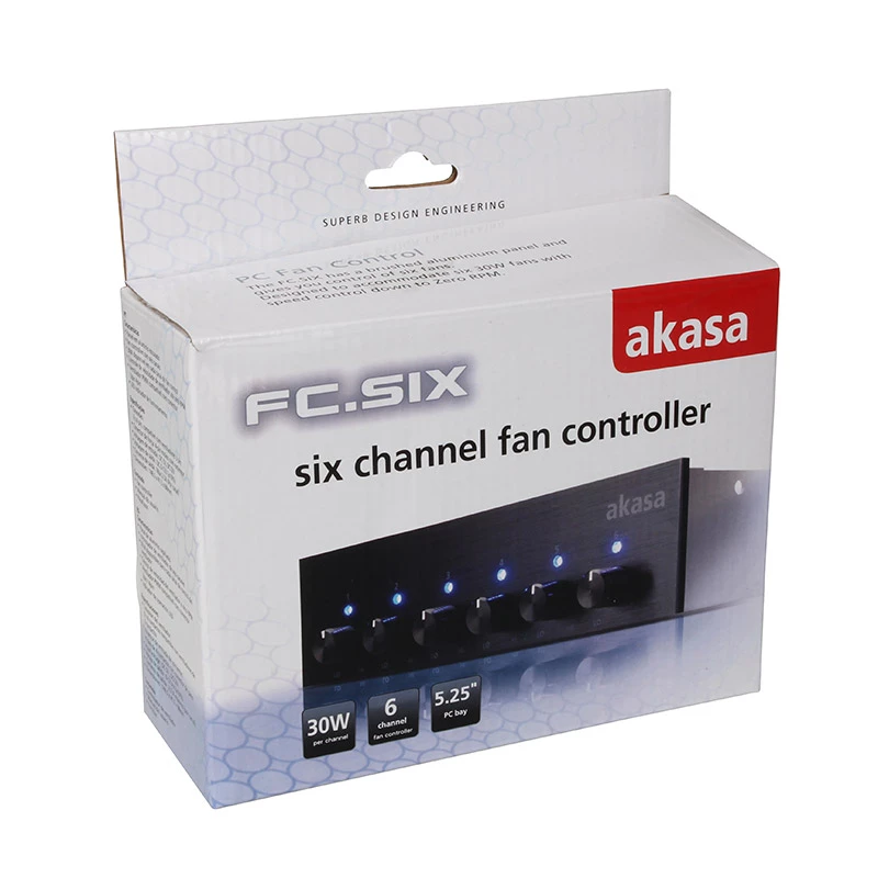 Fan Speed Controller Akasa AK-FC-08BKV2 Black 6 Channels