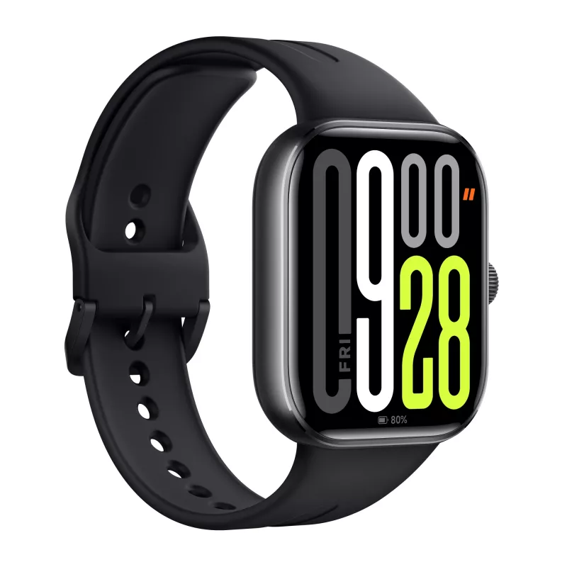 Smartwatch Xiaomi Watch 5 rectangular 2.07 inch AMOLED display, black case, black TPU band, 47.5 mm, 5 ATM