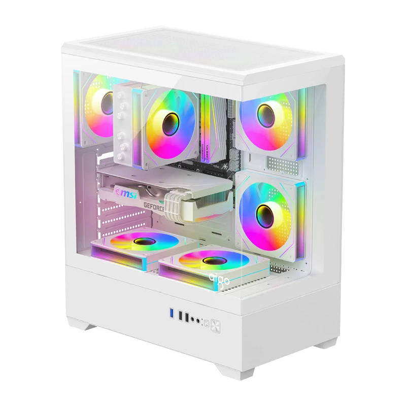 Computer case DarkFlash C365 (white) with 5 fans