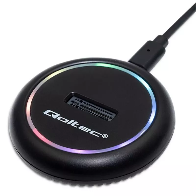 Qoltec 52275 M.2 SSD drive docking station, SATA/NVMe, USB-C