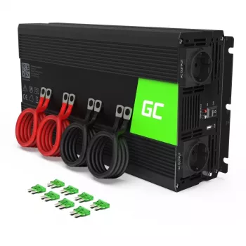 Power inverter Green Cell INV12 3000 W 12 V to 230 V, 50 Hz, 1 USB, active cooling, black