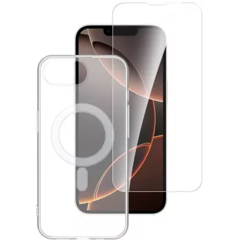 4smarts Premium - 360° Protection Set - Back Cover for Mobile Phone - compatible with MagSafe - Thermoplastisches Polyurethan (TPU)