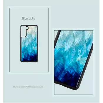 Protective phone case iKins for Samsung Galaxy S21 in Blue Lake Black