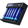 Battery charger XTAR MC6C multi-slot smart charger for cylindrical Li‑ion cells, 6‑bay, supports 18650/21700/AA, 5V input, black