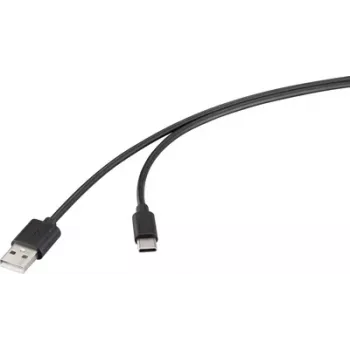 Renkforce USB Cable USB 2.0 USB-A Plug, USB-C® Plug 2.00 m Black RF-6830422 (RF-6830422)