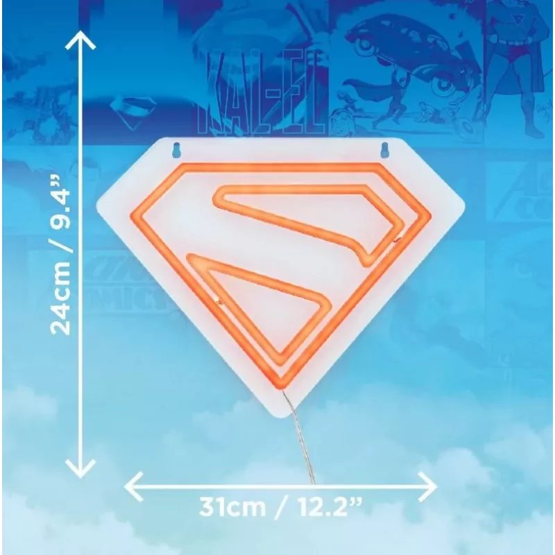 Wall-mount LED neon light Paladone Superman PP14478SMTVN, decorative wall sign