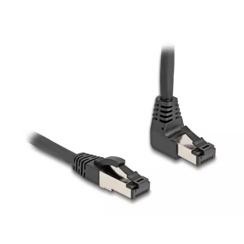 Network Cable DeLOCK RJ45 Cat.8.1 90° downwards angled / straight 2 m black