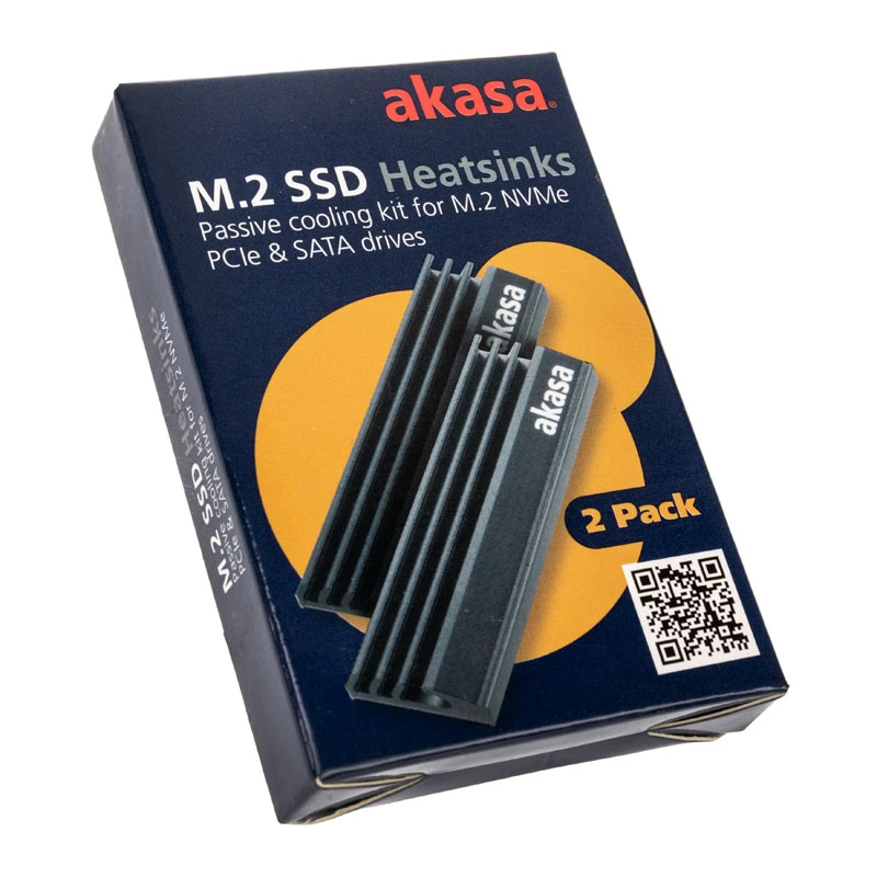 Akasa A-M2HS01-KT02 Computer Cooling System Solid-State-drive Heat Sink/Radiator Black 1 - 2 (A-M2HS01-KT02)