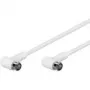 Wentronic Goobay SAT Angled Connection Cable, F-Quick, 100% Shielded, White, 1.5 m - F-Plug (Quick) 90° F-Plug (Quick) 90° (67341)