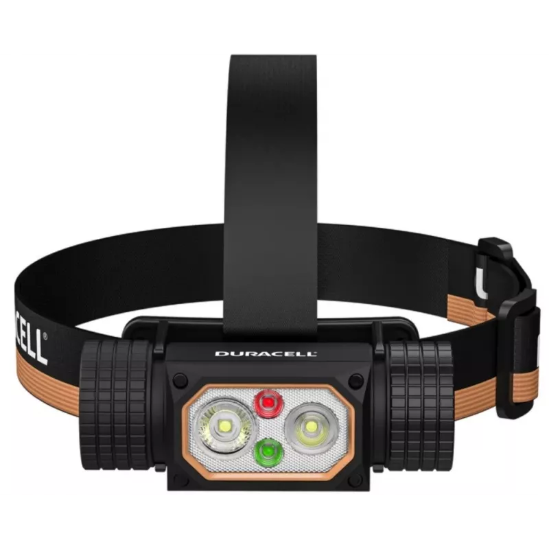 Headlamp Duracell DH2000R Gift Box — compact black/orange rechargeable headlamp