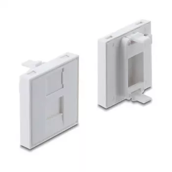 Snap-in 45×45 mm Keystone Module Cover DELOCK Easy 45 for 1 Port, ABS, white, with dust cap