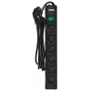 Power strip EVER Optima 3 m cable, 6 AC outlets, 250 V, 10 A, surge protection 175 J, black