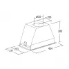 Wall-mounted cooker hood CATA 02030408 — 492 mm width, 645 m³/h, metal grease filters, LED lighting