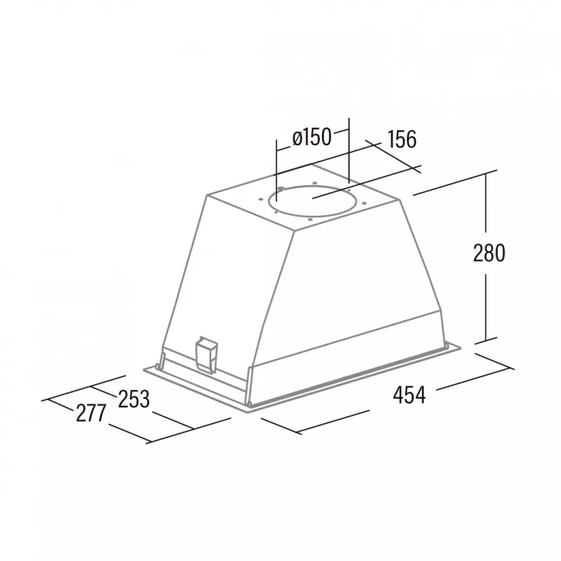 Wall-mounted cooker hood CATA 02030408 — 492 mm width, 645 m³/h, metal grease filters, LED lighting