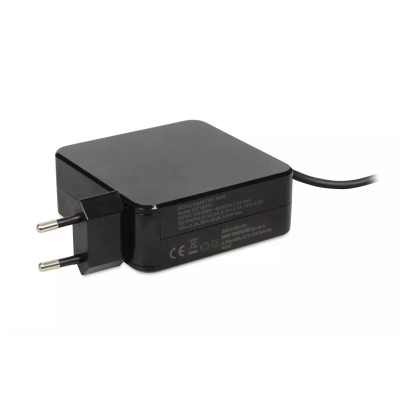 Power adapter IBOX IUZ100TC 19V 3.42A (100W) USB‑C output, 2 m cable, black