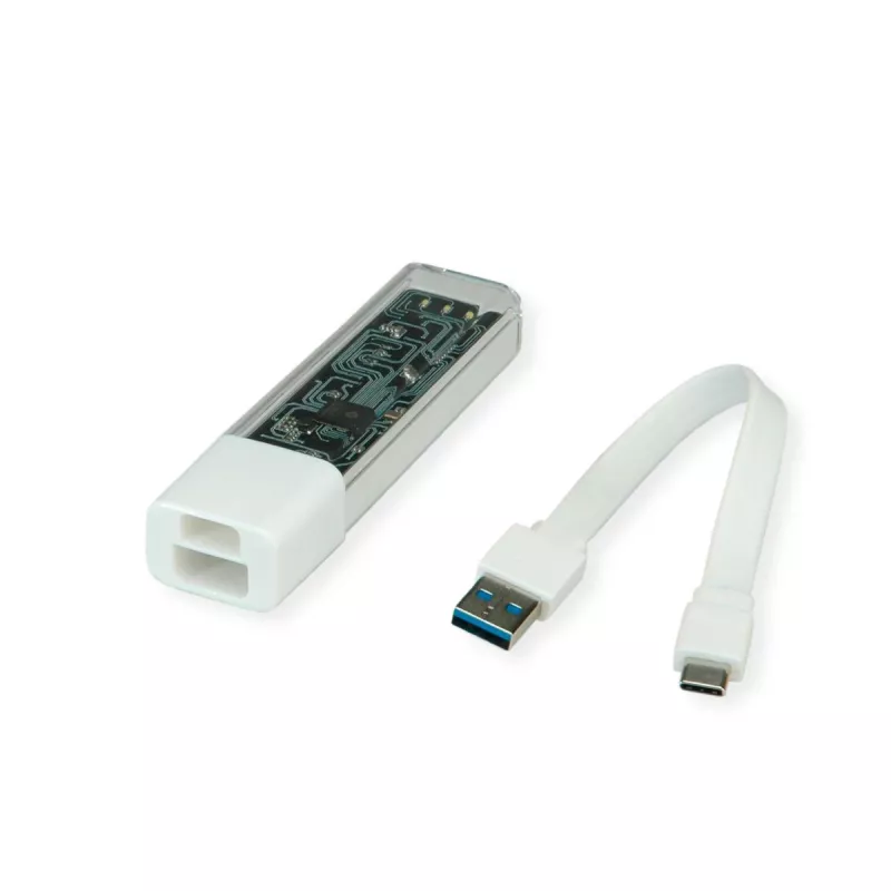 ROLINE mobile USB 3.2 Gen 1 Hub, 4-way, Type A+C Connection Cable
