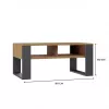 Coffee table top e shop Modern 90×58×50 cm, anthracite frame, Artisan oak shelves, matte