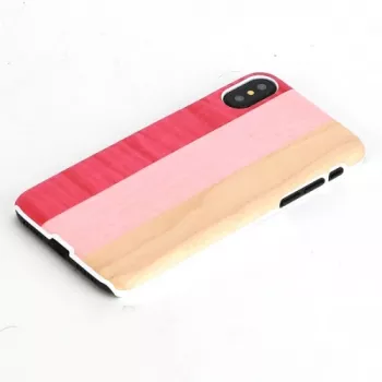 Smartphone case man and wood for iPhone X/XS — pink pie white