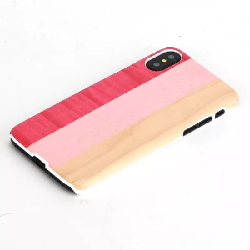 Smartphone case man and wood for iPhone X/XS — pink pie white