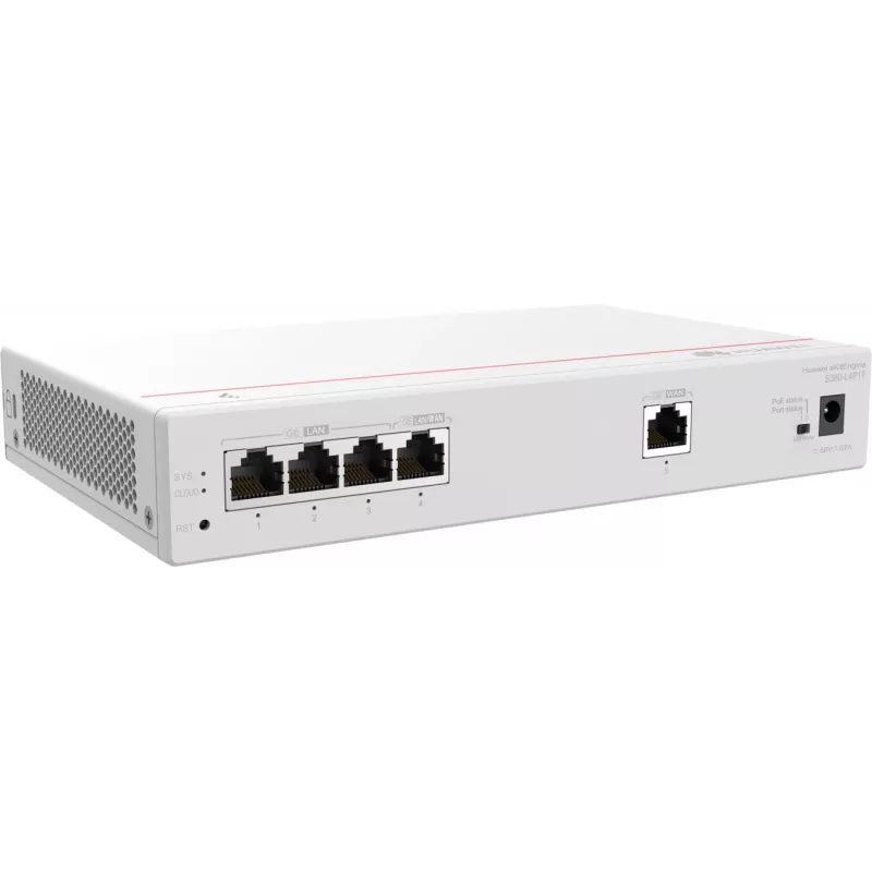 Huawei S380-L4P1T multi-service router, 1x WAN, 4x POE LAN 1x WAN, 4x POE LAN