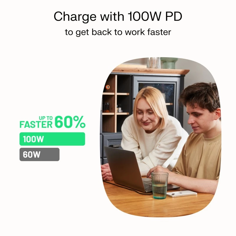 Cable USB-C-USB-C PowerStream 100W braid 1,2m white