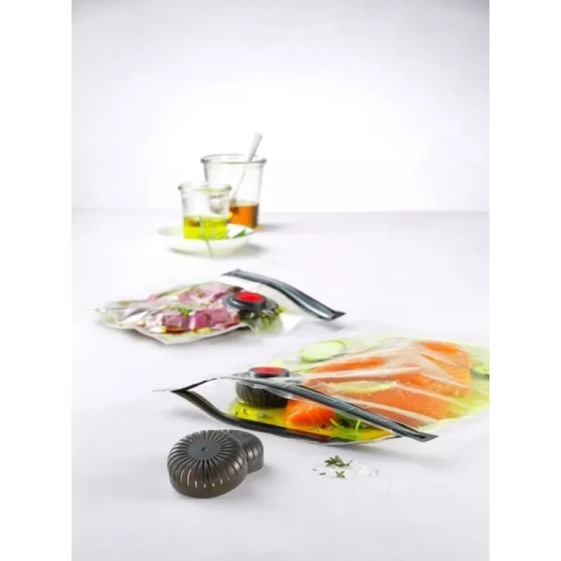 Vacuum sealer box ZWILLING 36807-007-0, plastic rectangular food container, 1.1 l & 2.3 l, airtight lockable lid, detachable, translucent white