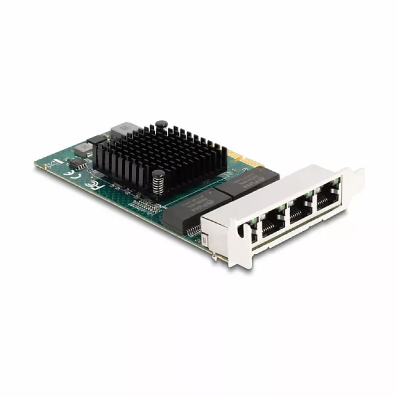 DeLOCK PCI Express x4 Card 4 x RJ45 Gigabit LAN BCM Grey