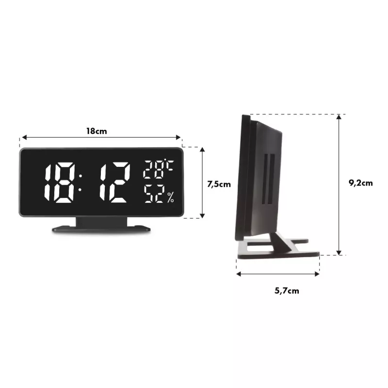 Digital LED alarm clock GreenBlue GB395 with temperature display