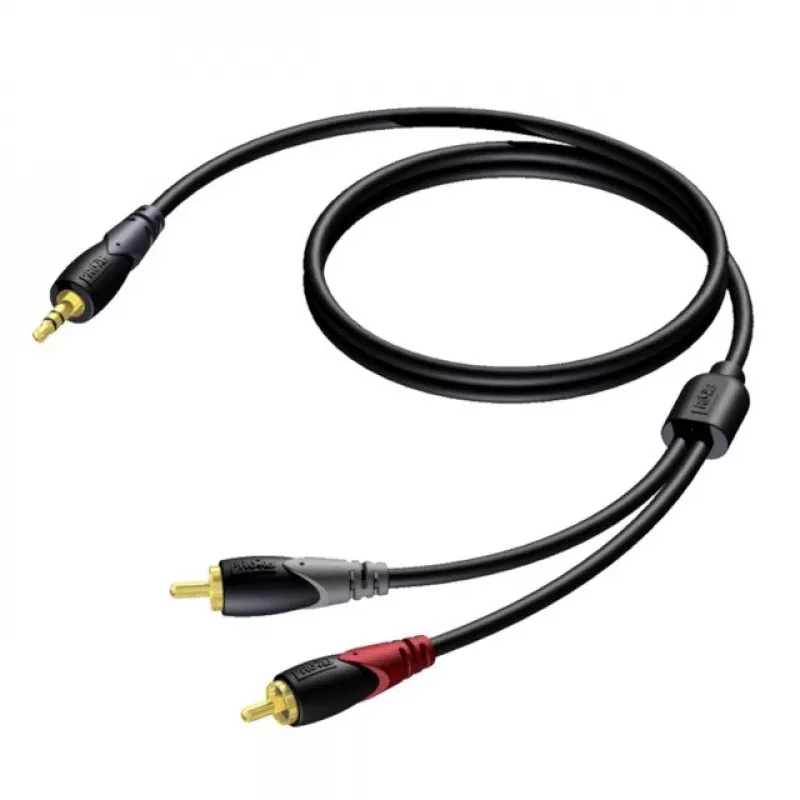 Stereo 3.5 mm jack male to 2x RCA (Cinch) male cable Procab 3 m