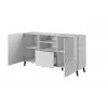 ABETO chest of drawers 150x42x82 white glossy