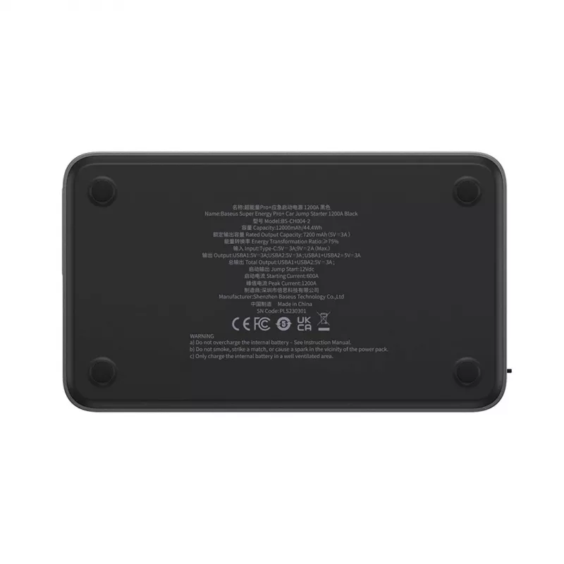 Powerbank/Jump Starter Baseus Pro+ Car Jump Starter, 12000mAh, 1200A, USB (Black)