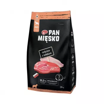 Dry dog food Pan Miesko M 20 kg — Veal with Turkey, Adult Dogs, 30% Protein, 20% Fat