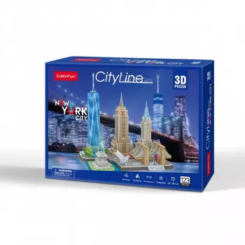 3D Puzzle CubicFun New York City City Line, 123 pieces, 370×420 mm, age 8+