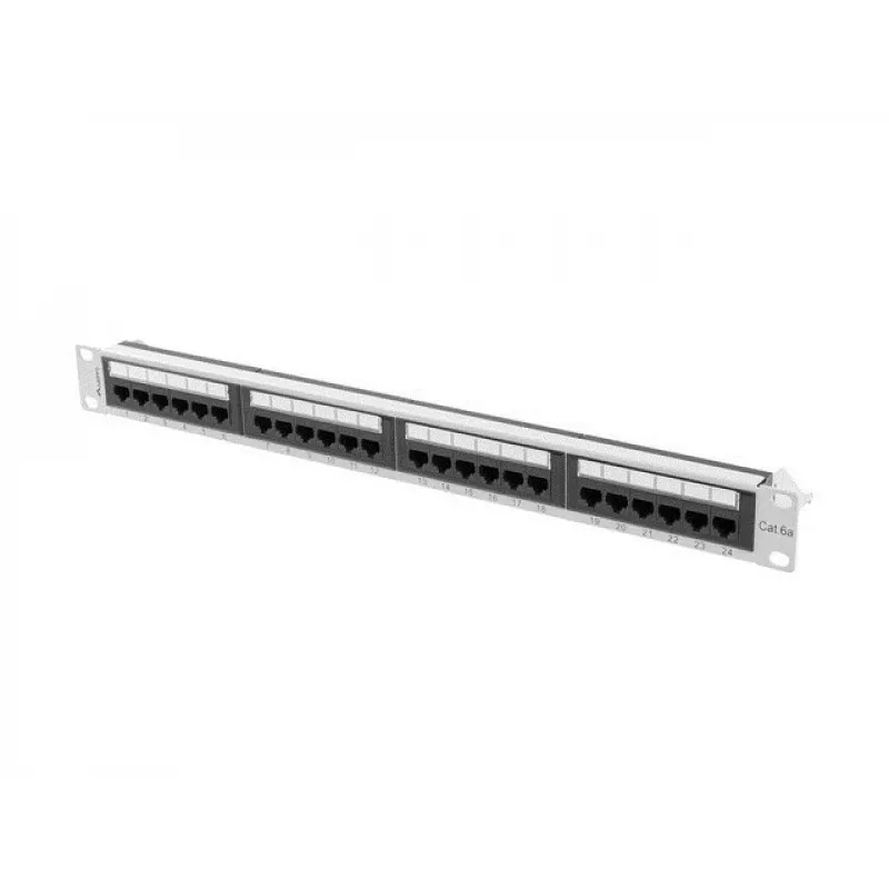 Lanberg PPUA-1024-S 24-Port Cat6a UTP 1U 19 inch Patch Panel Grey