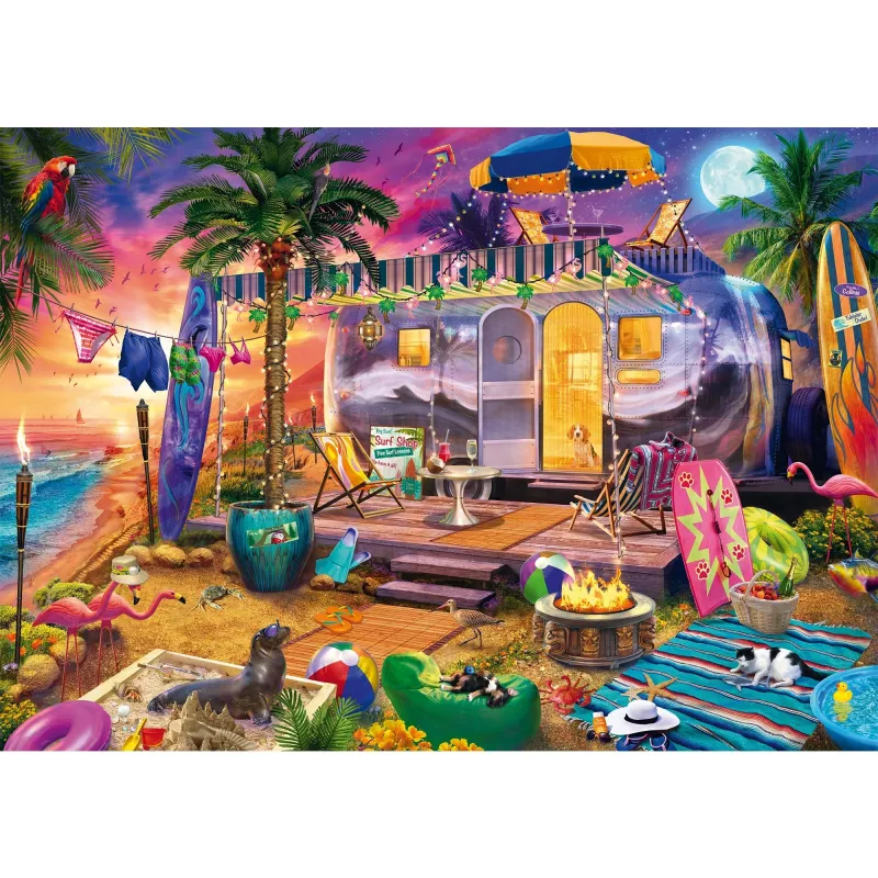 Puzzle schmidt spiele Jeff Haynie 1000 pieces — caravan by the sea, scenic 1000-piece jigsaw