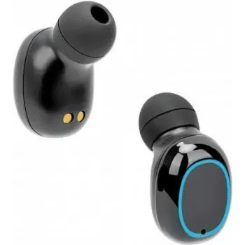 Manhattan Bluetooth In-Ear Headphones, Black, Microphone, Integrated Controls, Sweatproof, Noise Isolating, 5 hour usage time, Max Range 10m, Charging Case with Powerbank (1200mAh), Bluetooth v5.0, USB-A charging cable included, 3 Year Warranty