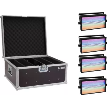 EUROLITE LED Super Strobe Set 20000679 — 4 LED strobe lights with carrying case