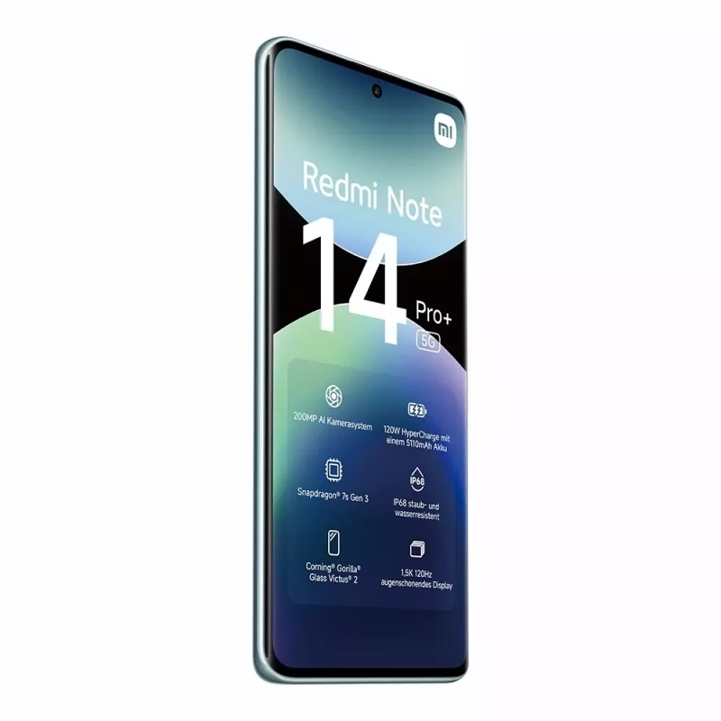 Smartphone Xiaomi Redmi Note 14 Pro+ 5G — 6.67 inch AMOLED, 8 GB RAM, 256 GB, 200 MP, IP68, 5110 mAh