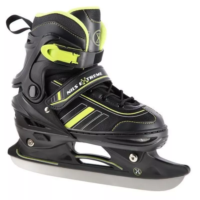 Nils Extreme NH18191 2IN1 Inline Skates BLACK/LIME SIZE. M (34-38) With Interchangeable Hockey Skates